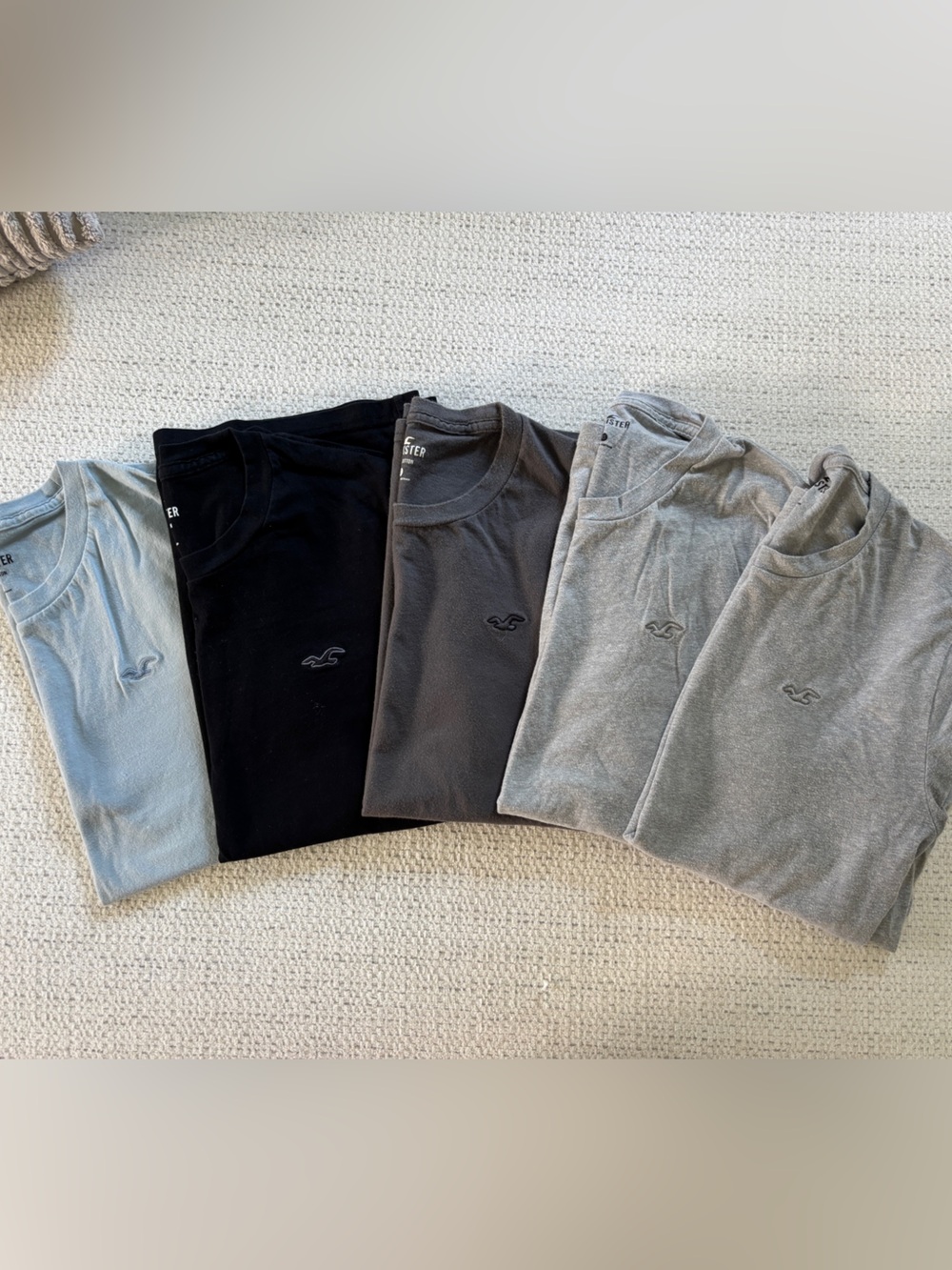 Men's Cotton-Blend Crew T-Shirts - Grey, Charcoal, Black